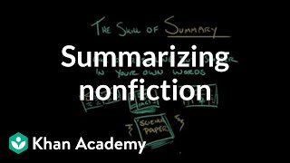 Summarizing nonfiction  Reading  Khan Academy [upl. by Hanah326]