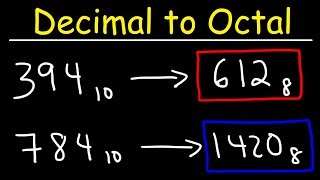 Decimal to Octal Conversion [upl. by Arratahs]