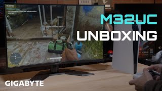 GIGABYTE M32UC Gaming Monitor  Official Unboxing [upl. by Kiona949]