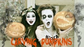 Carving Pumpkins with Zoella  ThatcherJoe [upl. by Trant]