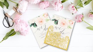 DIY Wedding Invitations with Cricut  Print then Cut [upl. by Nerad596]