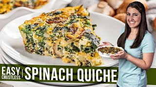 Easy Crustless Spinach Quiche [upl. by Selda736]