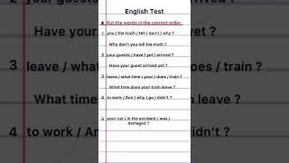 English Grammar  Rearrange the sentences [upl. by Walke705]