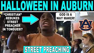 Halloween Street Preaching in Auburn  Kerrigan Skelly [upl. by Sej]