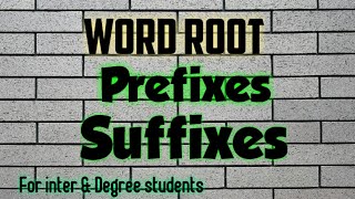 Word root Prefixes Suffixes degreeenglish prefixsuffixes tet grammar [upl. by Tisha655]