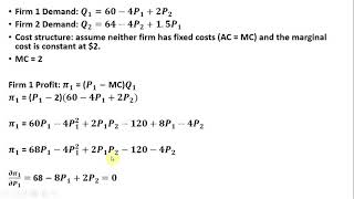 Bertrand Competition Differentiated Products and Constant Marginal Costs [upl. by Ilagam]