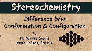 Stereochemistry Difference Between Conformation amp Configuration by Dr Monika Gupta [upl. by Geraldine]