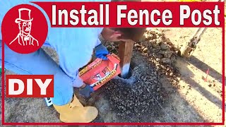 How to Set a Fence Post in Concrete [upl. by Lenz]