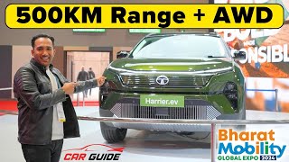 Tata Harrier EV with AWD  500KM Range  5 Star Safety  Tatas Next Electric Car in India [upl. by Kenlay]