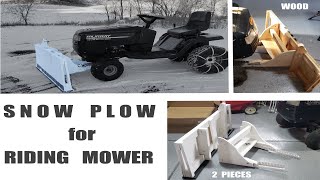 Homemade Snow Plow for Lawn Tractor  Riding Mower Plow [upl. by Volnak196]