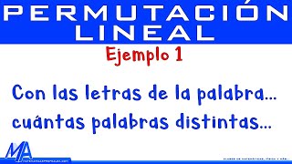 Permutación lineal  Ejemplo 1 [upl. by Naj]