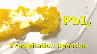 Lead II Nitrate Reaction With Potassium Iodide  PbNO32  KI [upl. by Illak]