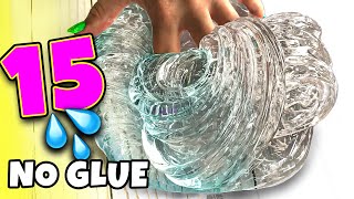 Testing 15 NO GLUE SLIME 1 INGREDIENT WATER SLIME and VIRAL SLIME RECIPES [upl. by Kcirtapnhoj]