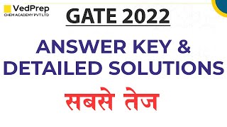 GATE 2022  Answer Key  Detailed Solutions  GATE 2022  Chem Academy [upl. by Inanaup]