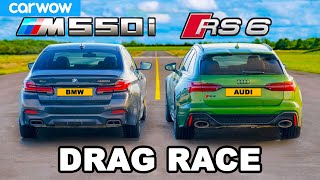 Audi RS6 v BMW M550i DRAG RACE [upl. by Petuu712]