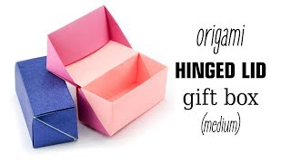 Origami Hinged Gift Box Tutorial  Paper Kawaii [upl. by Witcher]