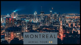 Downtown Montreal  4K AERIAL DRONE SKYLINE TOUR [upl. by Yalhsa]