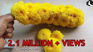 how to make samanthi flower garland  samanthi poo malai kattuvathu eppadi in tamil [upl. by Kelda]