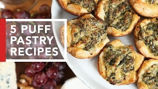 5 Puff Pastry Recipes  Quick amp Easy Appetizers [upl. by Asia]