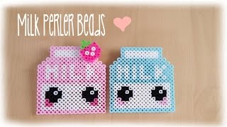 Kawaii Milk Perler Bead Crafting Tutorial [upl. by Echikson]