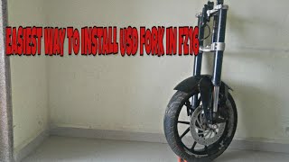 HOW TO INSTALL USD FORK ASSEMBLY IN MY YAMAHA FZ16 [upl. by Nester]