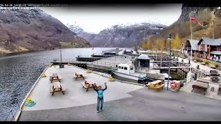 Neue Live Webcam  Geirangerfjord cruise port  en0243 [upl. by Ehman]