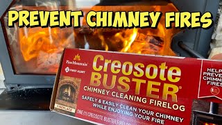 Remove Creosote with the Creosote Buster Chimney Cleaning Fire Log [upl. by Llerrud]