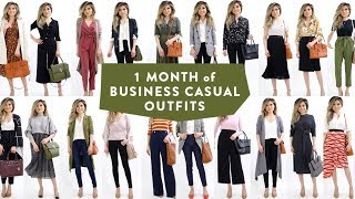 1 MONTH OF BUSINESS CASUAL OUTFIT IDEAS  Smart Casual Work Office Wear Lookbook Women  Miss Louie [upl. by Eeltrebor]