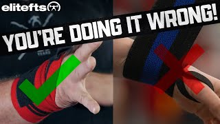 How To Wrap Your Wrists For Powerlifting  eliteftscom [upl. by Hgielrak]