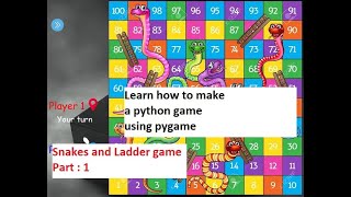 Snakes and Ladder game in python  Part 1  Pygame tutorial [upl. by Jamilla]