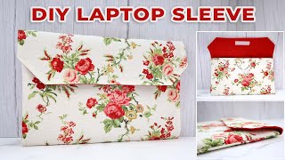 DIY Laptop Sleeve in ANY size  FREE Laptop Sleeve Pattern Measurements  Envelop laptop case DIY [upl. by Omland]