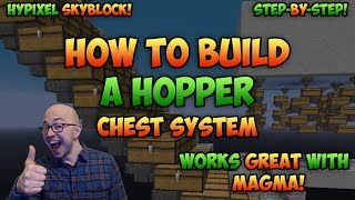 How to Build a Minecraft Hopper Chest System  How Hoppers Work  Hypixel Skyblock [upl. by Tolecnal158]