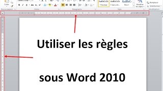 Word 2010 Les règles [upl. by Woodward]