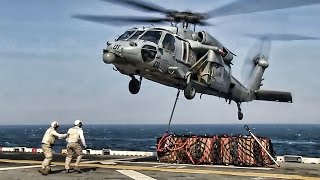 US Navy Underway Replenishment • CONREP amp VERTREP [upl. by Anibla]