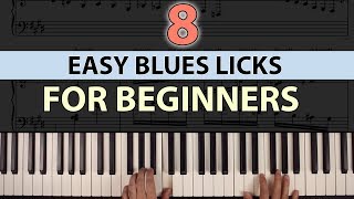 8 Easy Blues Licks for Beginners Simple Piano Tutorial [upl. by Llenoj]