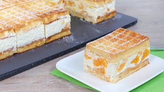 Waffelkuchen Käse Sahne Art einfach ohne backen 😊 [upl. by Sarine]