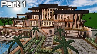 Bloxburg Modern Luxury Mansion Speedbuild Part 15 Exterior [upl. by Jonah929]