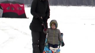 Sackets Harbor Hosts Kids Ice Fishing Derby [upl. by Ynots]