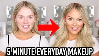 5 MINUTE EVERYDAY MAKEUP TRANSFORMATION  GET READY WITH ME [upl. by Arlen231]