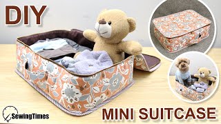 DIY FABRIC SUITCASE  Travel Luggage Bag Sewing amp Tutorial sewingtimes [upl. by Moshell915]