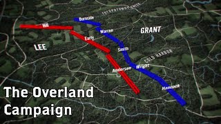 The Wilderness to Cold Harbor Grants Overland Campaign Animated Battle Map [upl. by Eirffej]