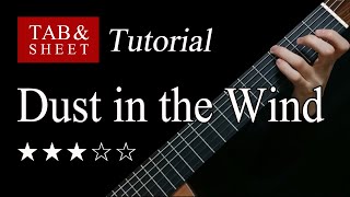 Dust in the Wind  Fingerstyle Lesson  TAB [upl. by Anelyak524]