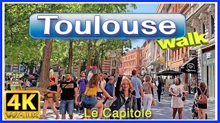 【4K】WALK TOULOUSE Le CAPITOLE France 4k video VIRTUAL WALK [upl. by Aerdnas]