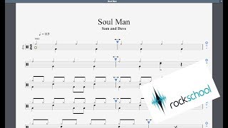 Soul Man Rockschool Grade 1 Drums Backing track [upl. by Eudo]