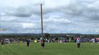 Tossing The Caber Highland Games Newburgh Fife Scotland [upl. by Nuawd]