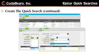 Epicor Quick Searches [upl. by Yllil]