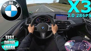 2021 BMW X3 xDrive30d 286 PS TOP SPEED AUTOBAHN DRIVE POV [upl. by Okomom]