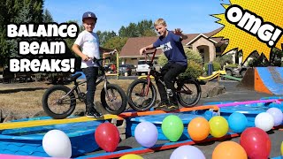 BMX Obstacle Challenge BALANCE BEAM BREAKS [upl. by Baptlsta]