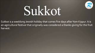 How to pronounce Sukkot [upl. by Petula]