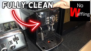 Fully Cleaning Delonghi Magnifica S Coffee Machine Maker  How to clean and maintain [upl. by Enajyram]